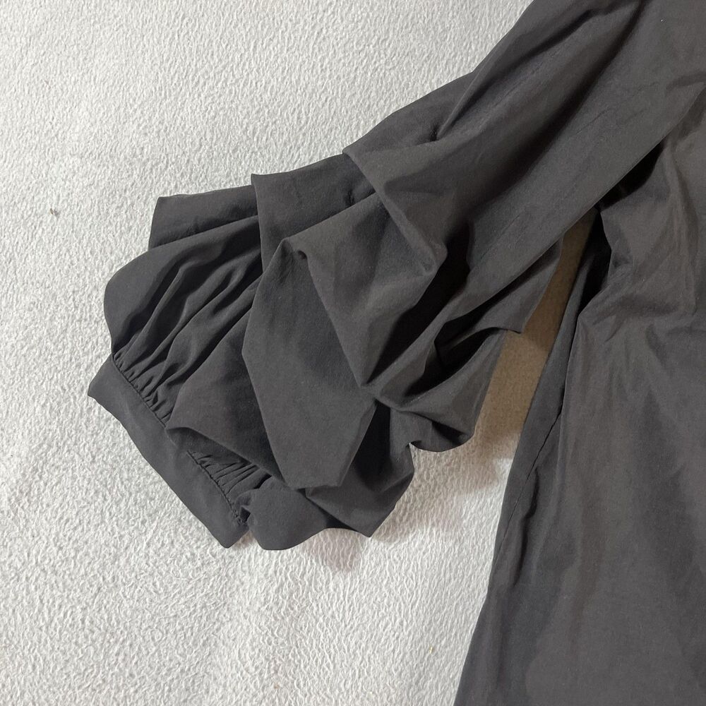 Tuckernut Pomander Place Black Alessia Top XXL Ruffle Balloon Sleeve - Picture 4 of 12